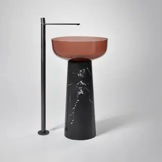 Antonio Lupi Albume Раковина 48х65 см, без отв., на пьедестале, Cristalmood, цвет: Ginger/Nero Marquinia