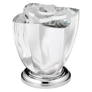 THG Pétale de cristal clair Вентиль смесителя для раковины, стекло прозрачное, цвет: хром