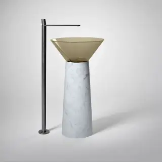 Antonio Lupi Albume Раковина 48х65 см, без отв., на пьедестале, Cristalmood, цвет: Nebbia/Marmo Carrara