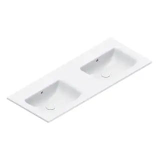 Catalano Italy Раковина двойная 125х50см, без отв., цвет: белый глянцевый
