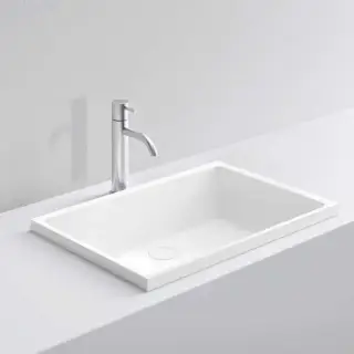 NOORTH milldue edition Раковина 59х38х12 см, без отв., полувстраиваемая, цвет: белый