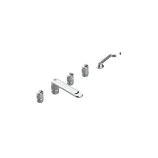 THG CORVAIR FIOR DI BOSCO Смеситель на борт ванны на 5 отверстий, двойной, с ручным душем, цвет: хром