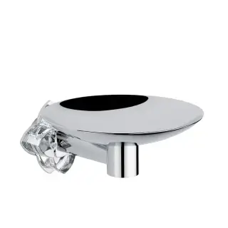 THG Pétale de cristal clair Мыльница металлическая &oslash; 15см., подвесная, цвет: хром/прозрачный хрусталь