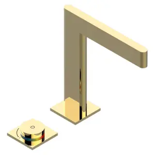 THG ICON-X METAL &Agrave; MANETTES Смеситель для раковины, 2 отв., электронный, с донным клапаном, цвет: полированное золото