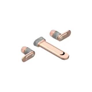 THG CORVAIR A MANETTES FIOR DI BOSCO Смеситель для раковины настенный, c 2 вентилями, внешняя часть, цвет: Blush PVD