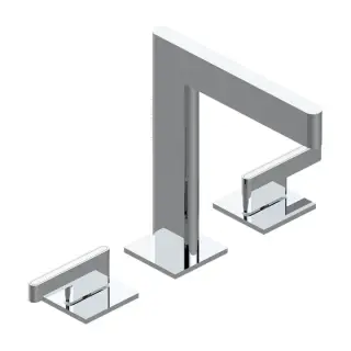 THG ICON-X TITANE A MANETTES Смеситель для раковины, 3 отв., с донным клапаном, цвет: хром