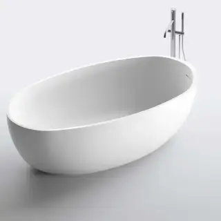 NOORTH milldue edition OVAL Ванна отдельностоящая 169х80х50см, с сифоном, cristalplant, фурнитура хром, цвет: белый матовый