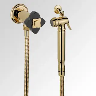 THG Petale de Cristal noir Гигиенический душ, цвет: золото/черный хрусталь