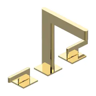 THG ICON-X TITANE A MANETTES Смеситель для раковины, 3 отв., с донным клапаном, цвет: полированное золото