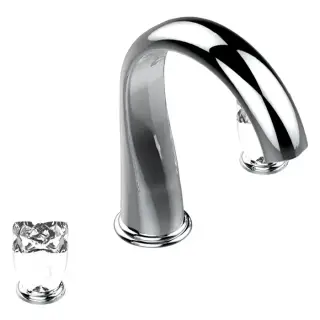 THG Pуtale de cristal clair Смеситель для ванны, 3 отв., цвет: хром/прозрачный хрусталь