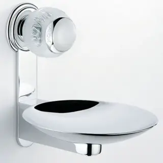 THG Panthere Cristal clair Мыльница металлическая &oslash; 15см., подвесная, цвет: хром/прозрачный хрусталь