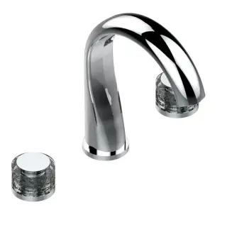 THG Paradise Смеситель для ванны, 3 отв., цвет: хром/хрусталь