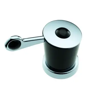 THG Bagatelle pierre noire Вентиль смесителя для раковины, на горячую воду, ручка черная, цвет: хром