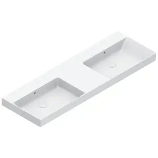 Catalano Zero Раковина 150x50см двойная, без отв., цвет: белый глянцевый