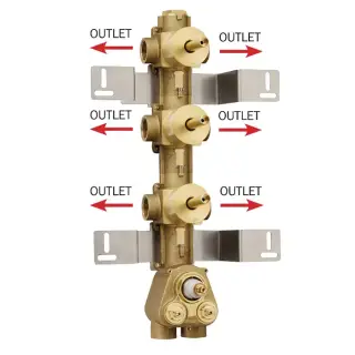 Bossini Встраиваемая часть термостата 3 дивиатора на 2 выхода, (6 выходов) высокой пропускной способности на &frac34;