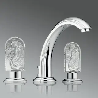 THG Na&iuml;ade Смеситель для раковины, 3 отв., цвет: хром/прозрачный хрусталь