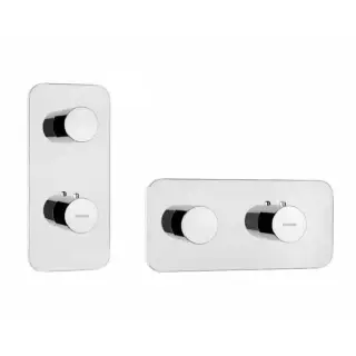 Bossini Oki Термостат для душа, встраиваемый, с девиаторм/запорным вентилем на 1 или 2 выхода,  уст-ка верт/гор., цвет: хром