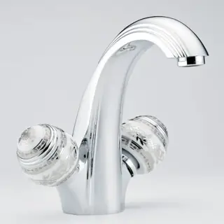 THG Marquise porcelaine blanche Смеситель для раковины, 1 отв., цвет: хром/платина/белый фарфор