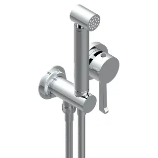 THG Hamptons Гигиенический душ со смесителем, держателем с подводом воды и шлангом 150см., цвет: хром