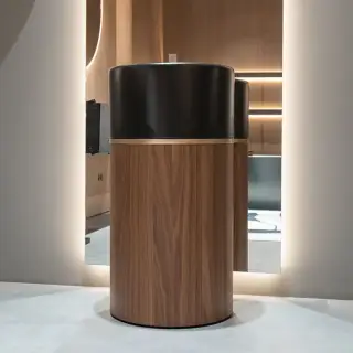 NOORTH milldue edition Roma I Раковина напольная &Oslash;45x88cм., слив в пол, цвет: Nero opaco/Noce Canaletto/Oro