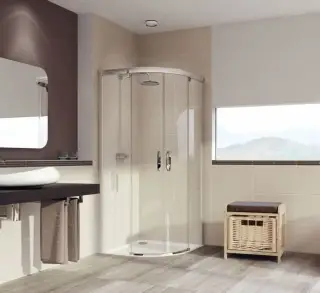 Ограждение в нишу HUPPE Aura elegance 402422.092.321 профиль - хром глянцевый (092) / стекло прозрачное (321)