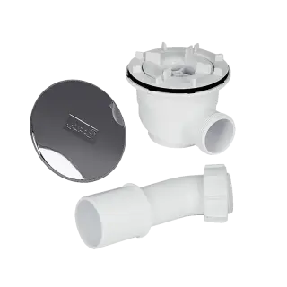 Набор для слива (с круглой крышкой сливного отверстия d9, цвет - хром) h8.2 хром