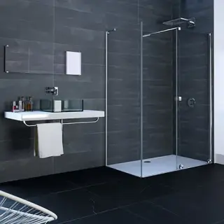 Ограждение в нишу HUPPE XTENSA KY C K1S1 T 21HQ10 профиль черный/стекло FUME