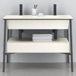 Консоль для ванной комнаты Cielo CATINO DOPPIO CALAD.TL+CASTD.CM+CACDL.CM+PIL01CM.TL*2+.SIFCM *2 Cemento/Talco