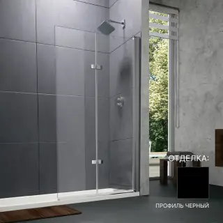 Шторка на ванну HUPPE DESIGN PURE AKT S T 21HK1J9999937500 профиль черный/прозрачное стекло Anti-Plaque