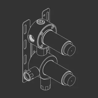Внутренняя часть встраиваемого термостата для душа на 2 отверстия CEA
