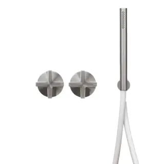 Смеситель для душа CEA Cross CRX22WS цвет-СТАЛЬ SATIN/шланг силикон WHITE