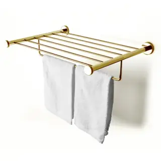 3SC Ribbon Полочка-решетка для полотенец 50x35 см, подвесная, цвет: Matt Gold 24Kt RB99GO