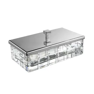 3SC Palace Контейнер для хранения 23x12,5x10h см, настольный, цвет: Clear Crystal/Matt Satin Nickel PA78ACRNX
