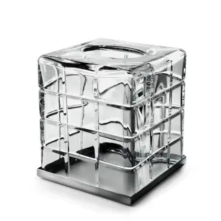 3SC Palace Диспенсер для бумажных салфеток, настольный, цвет: Clear Crystal/Matt Black Satin Nickel PA71ACRCFSM