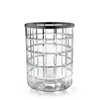 3SC Palace Ведро для мусора без крышки, напольное, цвет: Clear Crystal/Matt Black Satin Nickel PA65ACRCFSM