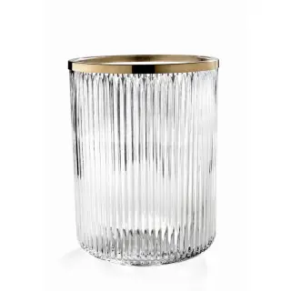 3SC Elegance Ведро для мусора без крышки, напольное, цвет: Clear Crystal/Matt Satin Brass EL65ACRLX