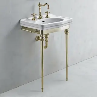 3SC Consolle Консоль напольная 58x46x90h см, с раковиной 1 отв с переливом, цвет: Polished Gold 24Kt DA3050GD*1