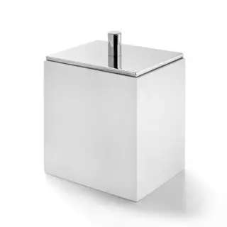3SC Bemood Контейнер для хранения 10x8x12,5h см, настольный, цвет: Matt White/Matt Satin Nickel BEMW48ANX