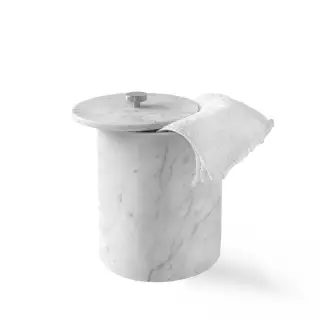 3SC Apuana 2.0 Ведро для мусора с крышкой, напольное, цвет: White Statuario Marble/Chrome AP65ASL