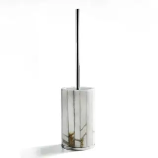 3SC Rigato Ершик для унитаза напольный с алебастровой колбой, цвет: Polished Satin Nickel AL17NK