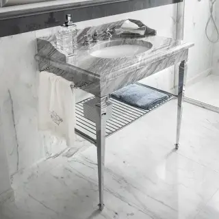 3SC Consolle Консоль Regale 95х60хh77 см, с 1 раков., сиф., полкой и полот., цвет: хром RE3090-1SL