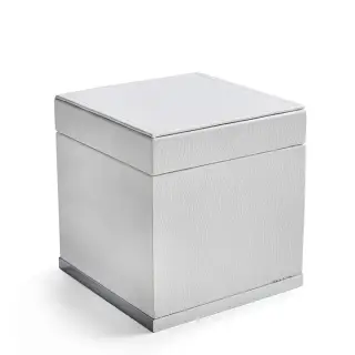 3SC Snowy Коробочка универсальная, 14х14хh14см, с крышкой, настольная, цвет хром SN48ASL