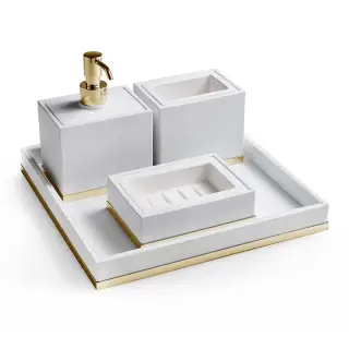 3SC Snowy Комплект стакан, дозатор, мыльница, лоток, цвет золото Lucido SN99AGD