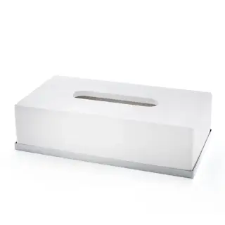 3SC MooD Deluxe White Контейнер для бум. салфеток 24х7х13 см, настольный, цвет: белый/хром MDW70ASL
