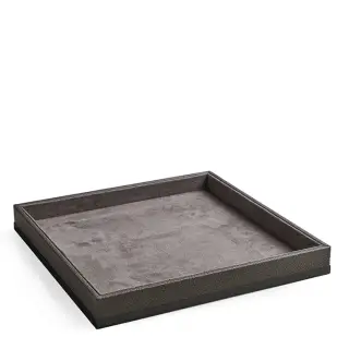 3SC Milano Лоток универсальный 28х28хh4см, цвет коричневая эко-кожа черный матовый ML67ANO