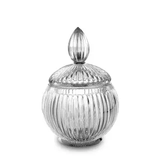 3SC Elegance Баночка универс. d12xh18 см, настол., цвет: прозрачный хрусталь/хром EL49ACRSL