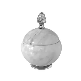 3SC Elegance Marmo Баночка универсальная d15xh18 см, настол., цвет: Carrara/хром EL48ABCSL