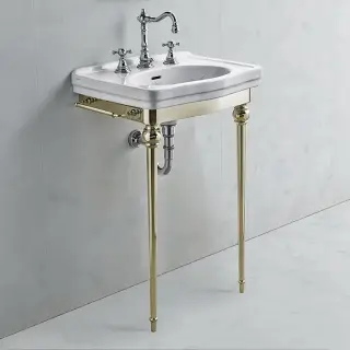 3SC Консоль DanDy 58х46хh90см, с раковиной LA01, сиф. и полот., цвет золото Lucido DA3050GD