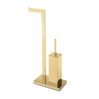 3SC SK Стойка напольная с держателем туалетной бумаги и ершиком, цвет: золото Lucido SK52GD