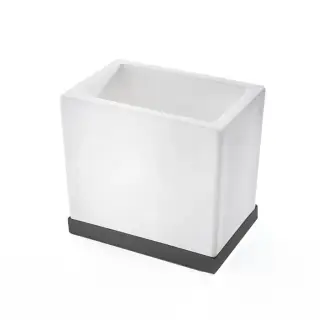 3SC Mood Deluxe Стакан для зубных щеток настольный, композит Solid Surface, цвет: черный MDW03ANO
